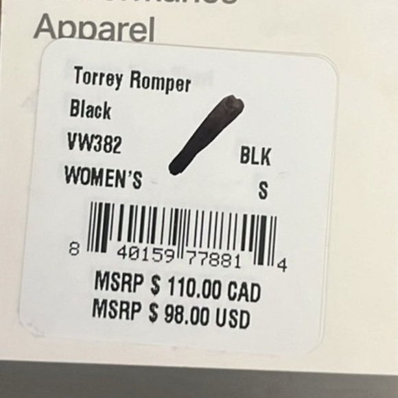 NWT Women’s is a size small Sexy Black “Vuori Torrey Romper” - Picture 3 of 7